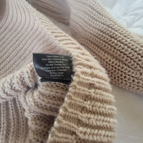 JENNI KAYNE Cotton Fisherman Sweater Oatmeal XS - Picture 13 of 15